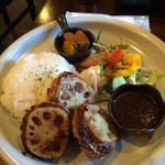 ろーたす - ランチ　ハンバーグプレート　オニオンソース