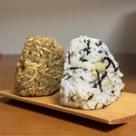 Kanemi - 料理写真:福にぎり(もち麦入り枝豆ひじき、そばめし)