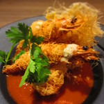 天使海老のさくさく衣の包み揚げ  