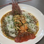 館山美食倶楽部 - (18)活け房州海老（伊勢海老）1kgサイズと春雨の台州煮込み