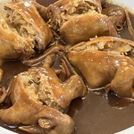 館山美食倶楽部 - (16)広東産鳩のフカヒレ包み 佛跳牆（金華火腿、干し貝柱、干し鮑、干し海鼠）煮込み