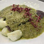 館山美食倶楽部 - (2)蒸し茄子と皮蛋（ピータン）の青唐辛子ソース