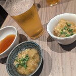 札幌かすそばtoてんぷら風土 - つきだしのナスの煮浸し