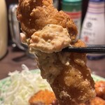 ZANGI一番 - 白身魚のフライ、タルタルをつけて