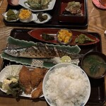 おかえりなさいほうづき - 本日の焼き魚とえびフライとチキンカツ定食