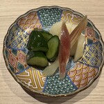 焼鳥 町子 - 漬物(胡瓜・大根・茗荷）