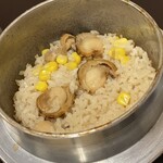 おぼこ荘 - ホタテとコーンの炊き込みご飯