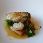 ピアチェーヴォレ - 牡蠣とマトウダイのソテー、タイラギのソース☆