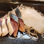 えび寿し - 刺身 しめさば   あおりいか