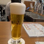 ビールスタンド ミナト - ３度注ぎ　飲むと鼻に泡が付くやつ(笑)