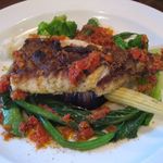 ビストロモナミ - 鯛のグリエ、ドライトマトのソース(2014.07)