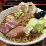 らーめん専門 和海 - 味付き背脂節醤油らーめん