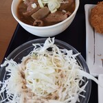 もつ煮ショップ - ミニもつ煮と刻みキャベツ