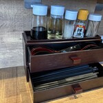 熱海ゴールデンアイ - カウンター　箸入れが二階建て新幹線MAXになってて上の階は蓮華