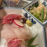 割烹 銀波 - マグロとヒラメ刺身