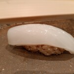 鮨 銀座 おのでら - スミイカ　塩スダチ