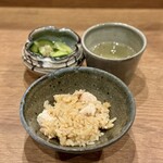 焼鳥 谷口 - 鳥生姜ご飯　鳥スープ
