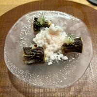 十皿 - 新秋刀魚の肝炙り　氷大根