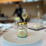 オーベルジュ・ド・リル ナゴヤ - 枝豆のフラン　アルザス風カクテルビールの泡