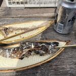 亀清 - コレも絶品！岩魚の塩焼きとスーパードライ2本目