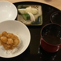 清壽 - 締めの天丼（かき揚げを、天丼と天茶のどちらかで）