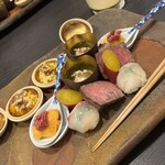 しゅん逢 紗々木 - とても綺麗な盛り付けの八寸でした！初めていただくユニークな料理も入っていて、大変楽しめました。