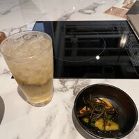 博多もつ鍋 やま中 博多店 - 野菜の塩昆布漬け　ジンジャーエール