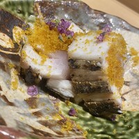 鮨 権左衛門 - 鰆の塩焼きとカラスミ