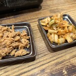 もつ鍋専門店 元祖もつ鍋楽天地 福岡天神総本店 - ツナめんたいことキムチ