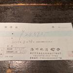 播州地酒 ひの - 領収書