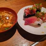 魚や 旬平 - ・寿司（ネギトロ、シマアジ）