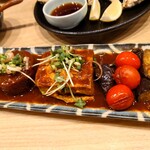 ネオ和食居酒屋　君に会えてよかった。 - デミ出汁おでん（大根、謹製だし巻き玉子、茄子トマト）