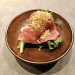 鉄板焼 美安 - アミューズ（黒毛和牛の焼きしゃぶ）