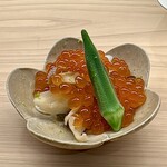 鮨 陸 - 新イカげそ、オクラ、舞茸、いくら
