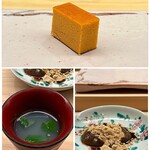 鮨 陸 - たまご、しじみ汁、わらび餅