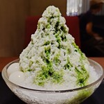 虎屋菓寮 - かき氷　宇治金時 小倉餡入、白玉二個、練乳掛け