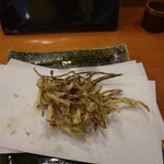 栗天 - かき揚　この前に立派な穴子が出ました。撮影忘れ。