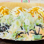 かんすけ - たこ焼き6個カレーマヨ540円＋明太マヨ108円＋ねぎトッピング54円＝合計702円