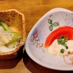 焼うお いし川 - セロリとしらす、トマトとゆば
