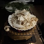 レフェルヴェソンス - 伊勢海老と帆立のリゾット／炙り松茸と自家製甘鯛の魚醤 準備