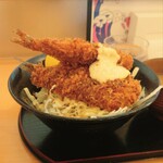 ごはん処 藤井堂 - アジフライ丼 のアジフライは２弾重ね (2025.09.26)