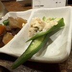 祇園炉端 三郎 - おとおし　オクラの白和え