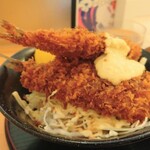 ごはん処 藤井堂 - アジフライ丼 のアジフライは２弾重ね ※拡大 (2025.09.26)
