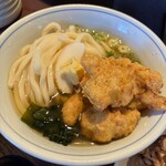 讃岐饂飩 まるは - ひやかけ　かしわ天