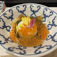 馬車道 大かわ - 温泉卵　ほうれん草　長芋　イクラ　和風だしのジュレ