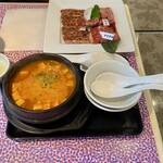 焼肉なべしま - ランチのスープをスンドゥブにチェンジ