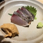 天ぷら まさお - サワラ炙り　　泡醤油