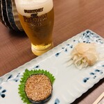 味乃 桃の井 - 桃の井おにぎりとひらめの昆布〆（呑んでラリー）