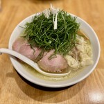 中華そば ココカラサキゑ - 塩丸鶏+九条ネギ・ワンタン 1500円