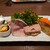 ロクロナン - 料理写真:前菜盛り合わせ。真ん中は自家製ハムとパテ、右にキッシュ左にクスクスとピクルス。